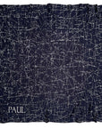 Personalisierte Babydecke Midnight aus Baumwolle mit Kaschmir in Dunkelblau und Cremeweiss by LILIMOON
