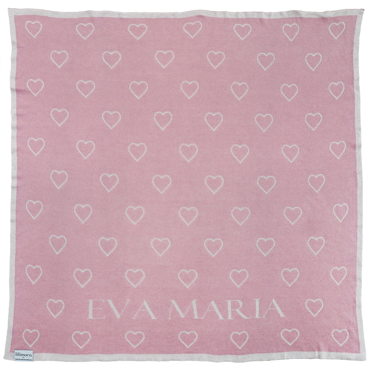 Personalisierte Babydecke KIND DER STADT in Rosa und Cremeweiß von LILIMOON